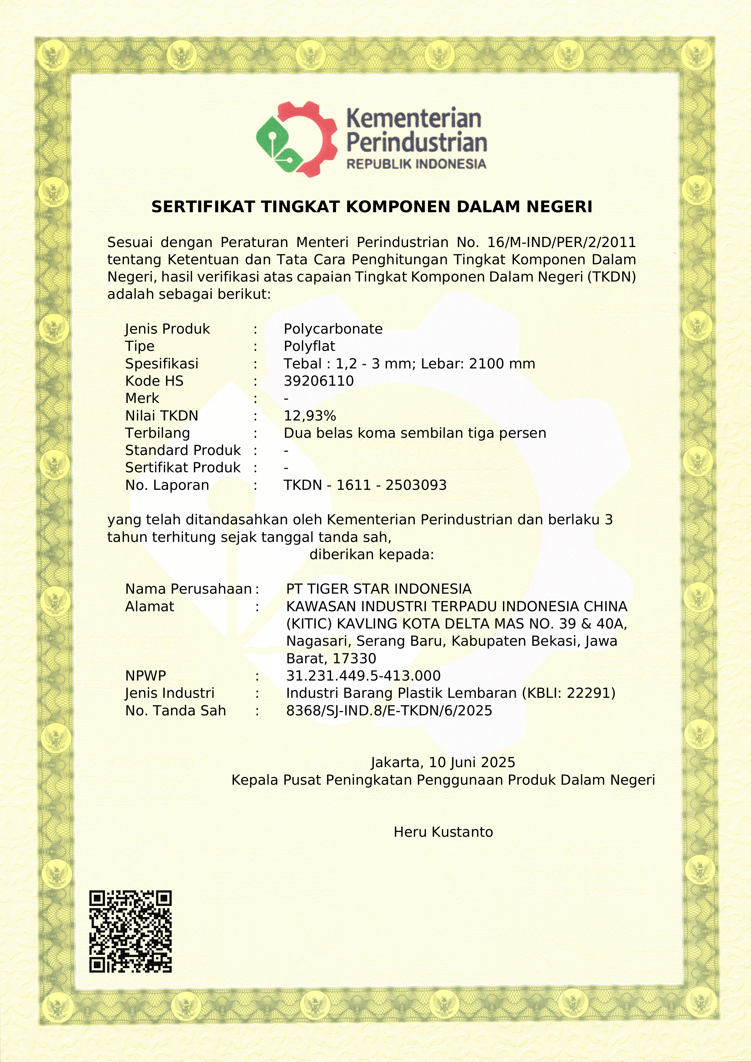 Sertifikat TKDN